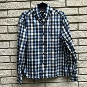 Haggar Men’s Flannel Plaid Button Down Shirt Sz S